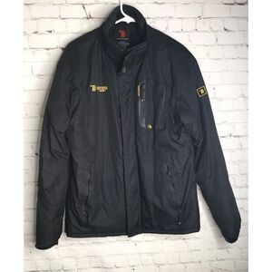 Outdoor Men’s‎ Medium Winter Jacket Black Full Zip Faux Fur Lined Brushed Coat